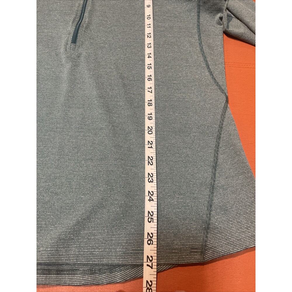 REI Co-OP Womens Long Sleeve Quarter Zip Teal Blue Stripe Pullover Outdoor XL - Picture 8 of 8